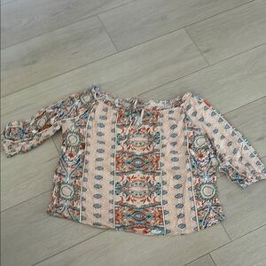 Bohemian Print Off-Shoulder Top